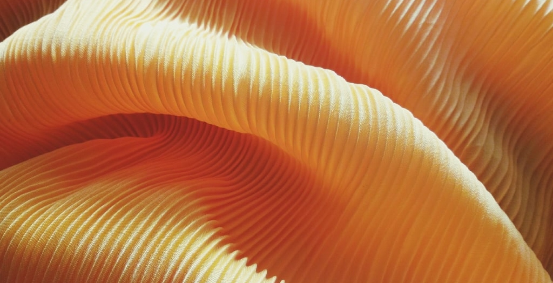 Textile orange plissé